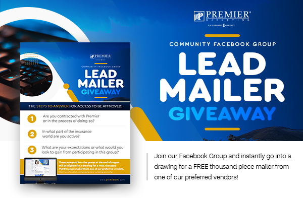 Community Facebook Group - Lead Mailer Giveaway | Join our Facebook Group and instantly go into a drawing for a FREE thousand piece mailer from one of our preferred vendors! 
