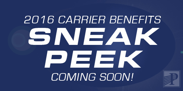 2016 Carrier Benefits Sneak Peak are coming!